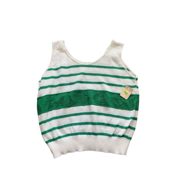 Vintage 80s Nautical Knit Tank – Size M - Picture 1 of 7